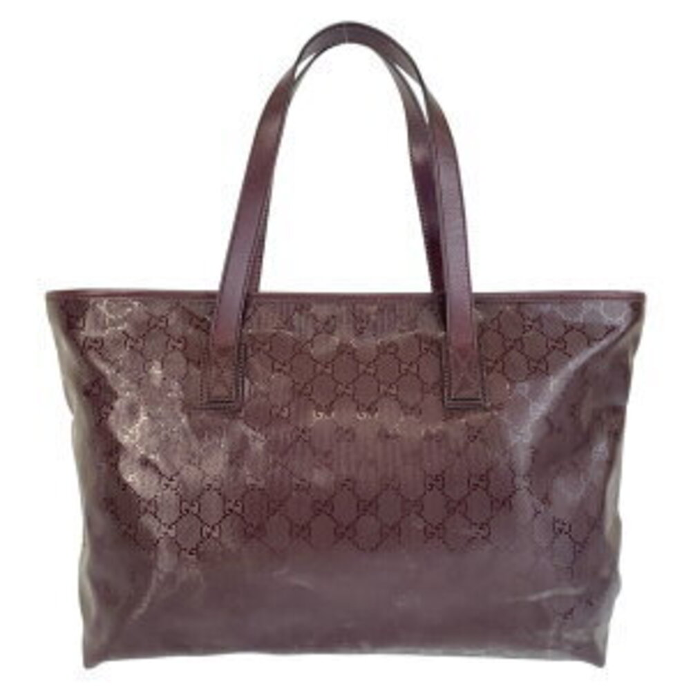 Gucci Red GG Imprime Tote Red Purple Shoulder Wine Bag